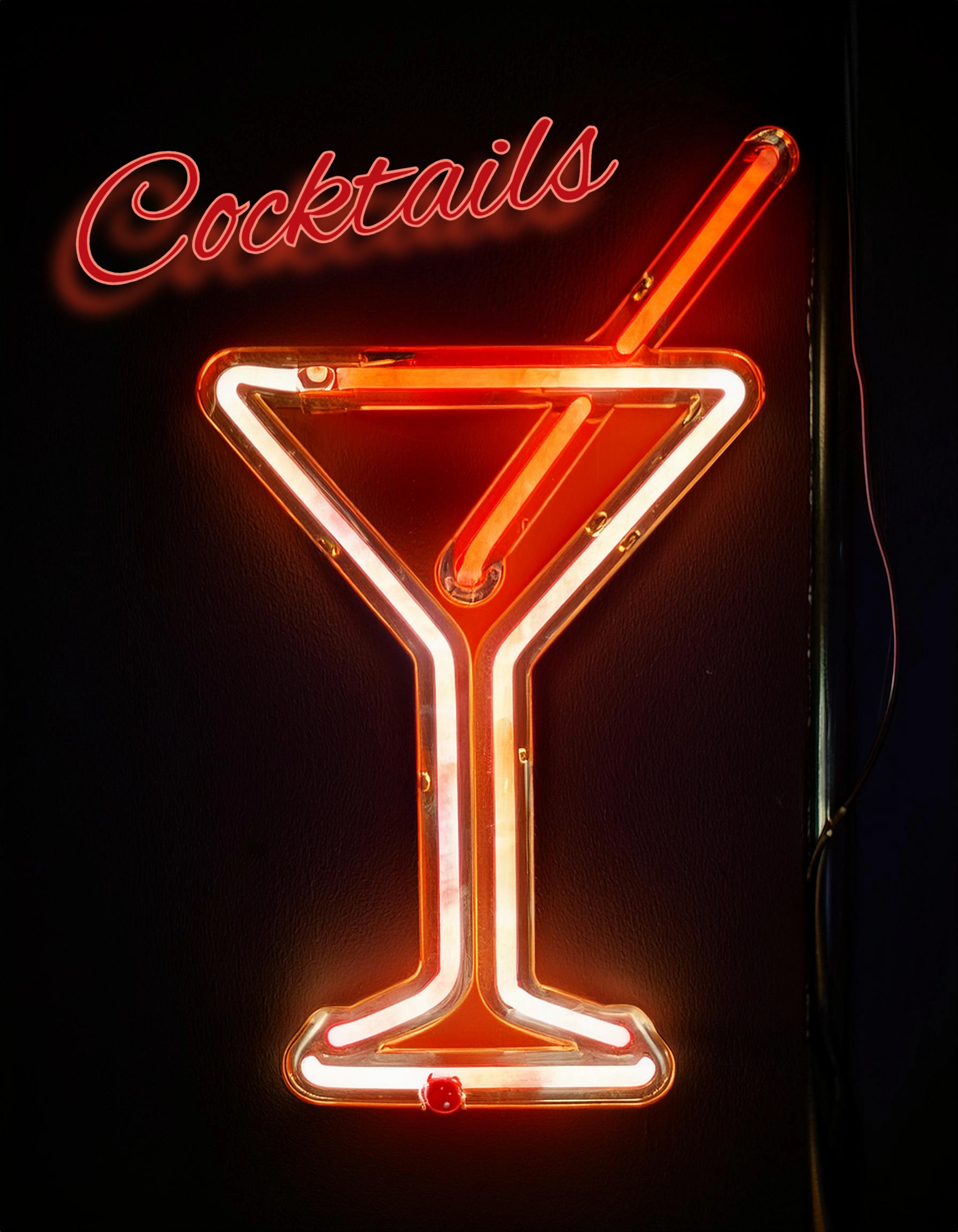 Neon sign of a Cocktail glass